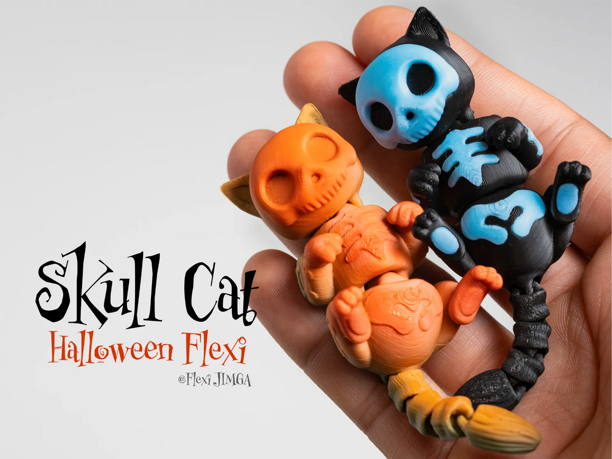 Chat Fantôme d'Halloween - Articulé & Porte-clés - Fêtes Print