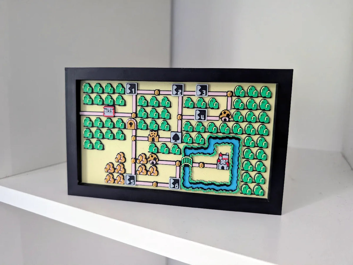 Super Mario Bros 3 carte du monde 1 art mural - Art Print