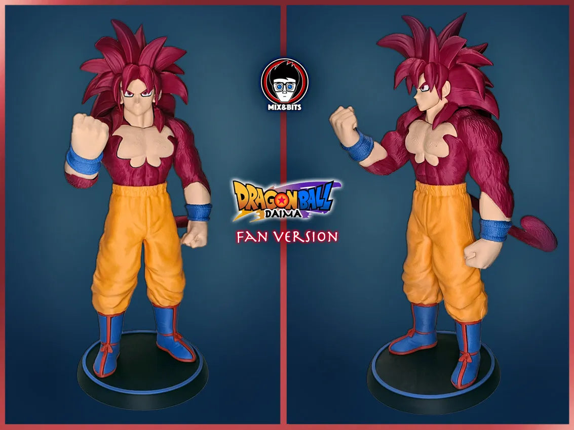 Merci 12K! de Goku Daima Adulte SSJ4 (36cm) - Cadeau Print