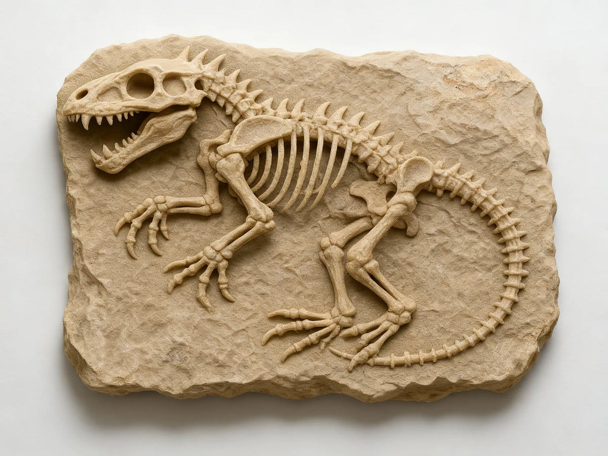 Mini squelette de dinosaure fossilisé à pointes - Maquette Print