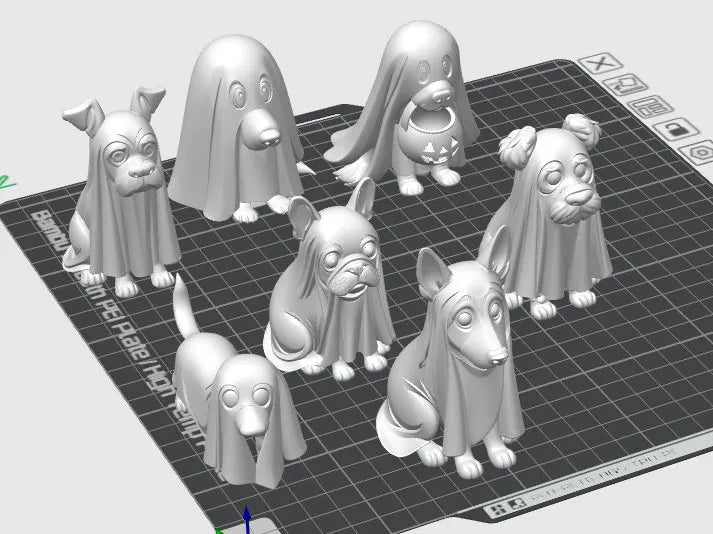 Fantômes de chiens – Figurines d'Halloween imprimables en 3D - Figurine Print