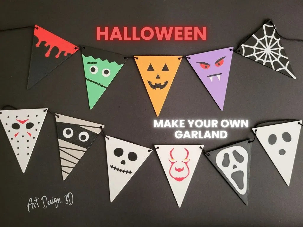 Guirlande / Fanions d'Halloween à faire soi-même - Fêtes Print