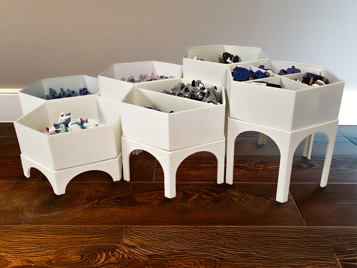 Supports de rehausse pour les bacs de rangement hexagonaux - NFC Print