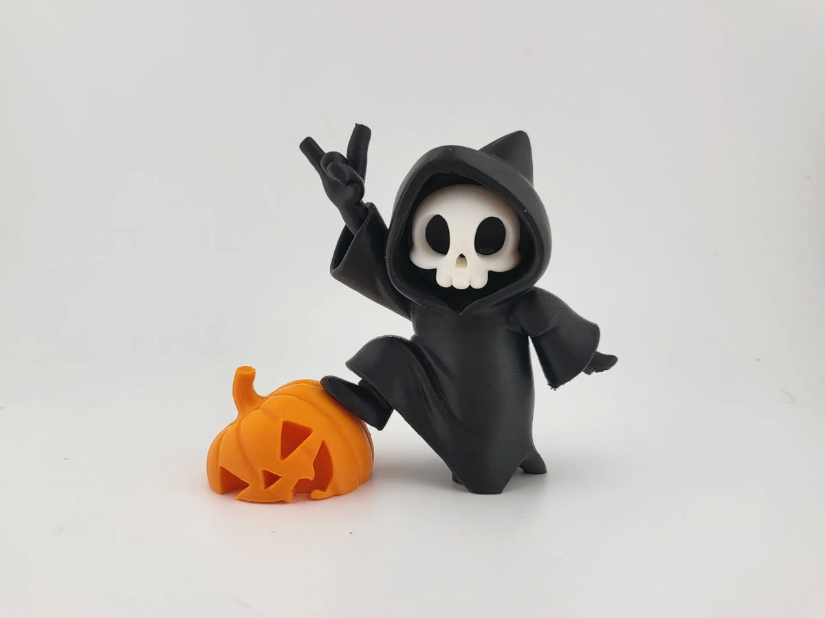 Faucheuse Kawaii avec Citrouille – Halloween Effrayant - Fêtes Print