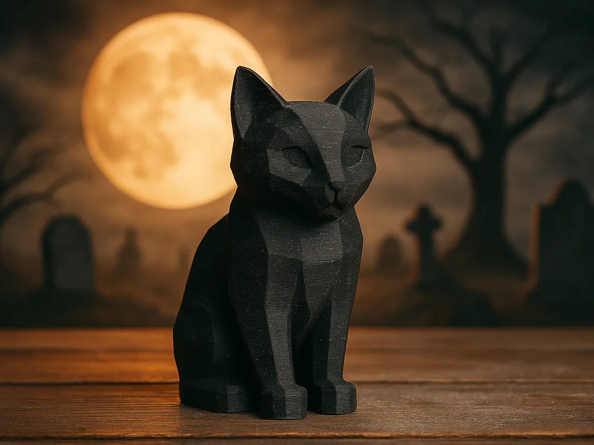 Chat Noir Low-Poly - Art Print