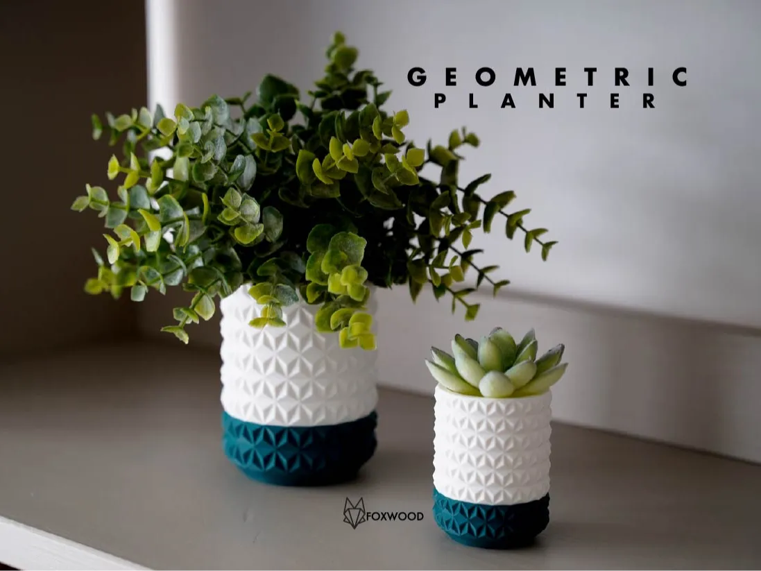 Jardinière Géométrique avec Soucoupe Intégrée Par Foxwood - Jardin Print
