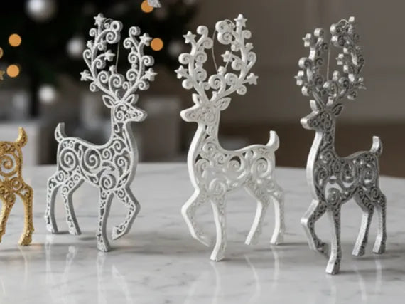 Ornement de cerf majestueux de Noël et support de décoration - Fêtes Print