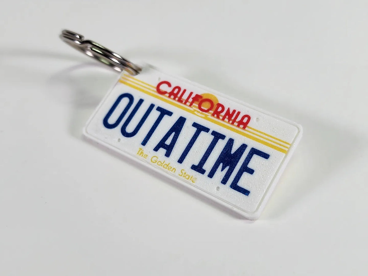 Retour vers le Futur Porte-clés Plaque d'Immatriculation Outatime - Geek Print