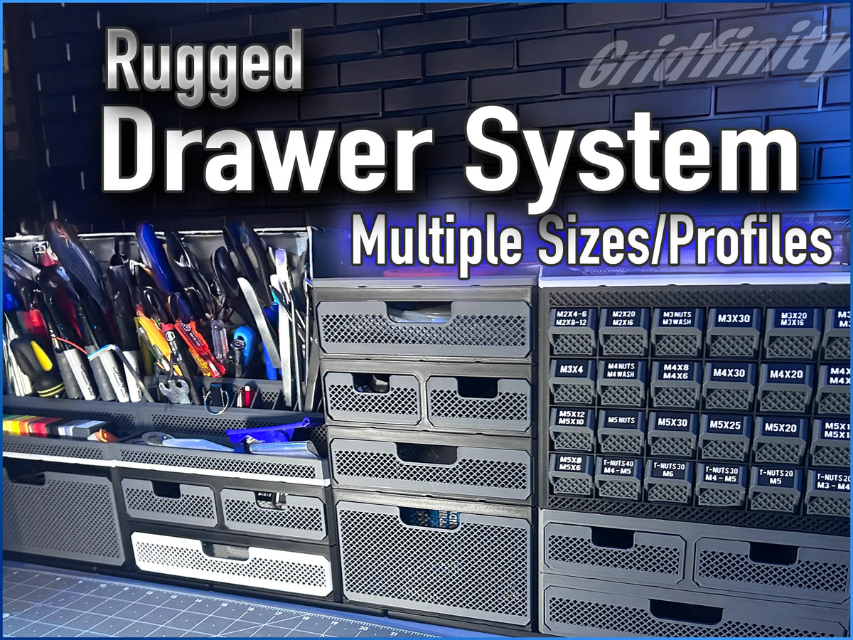 Rugged Drawer System - Gridfinity Organizer - Bureau Print