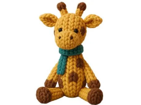 Girafe tricotée mignonne assise Garçon Bébé Fille 2 plaques - Bébé Print