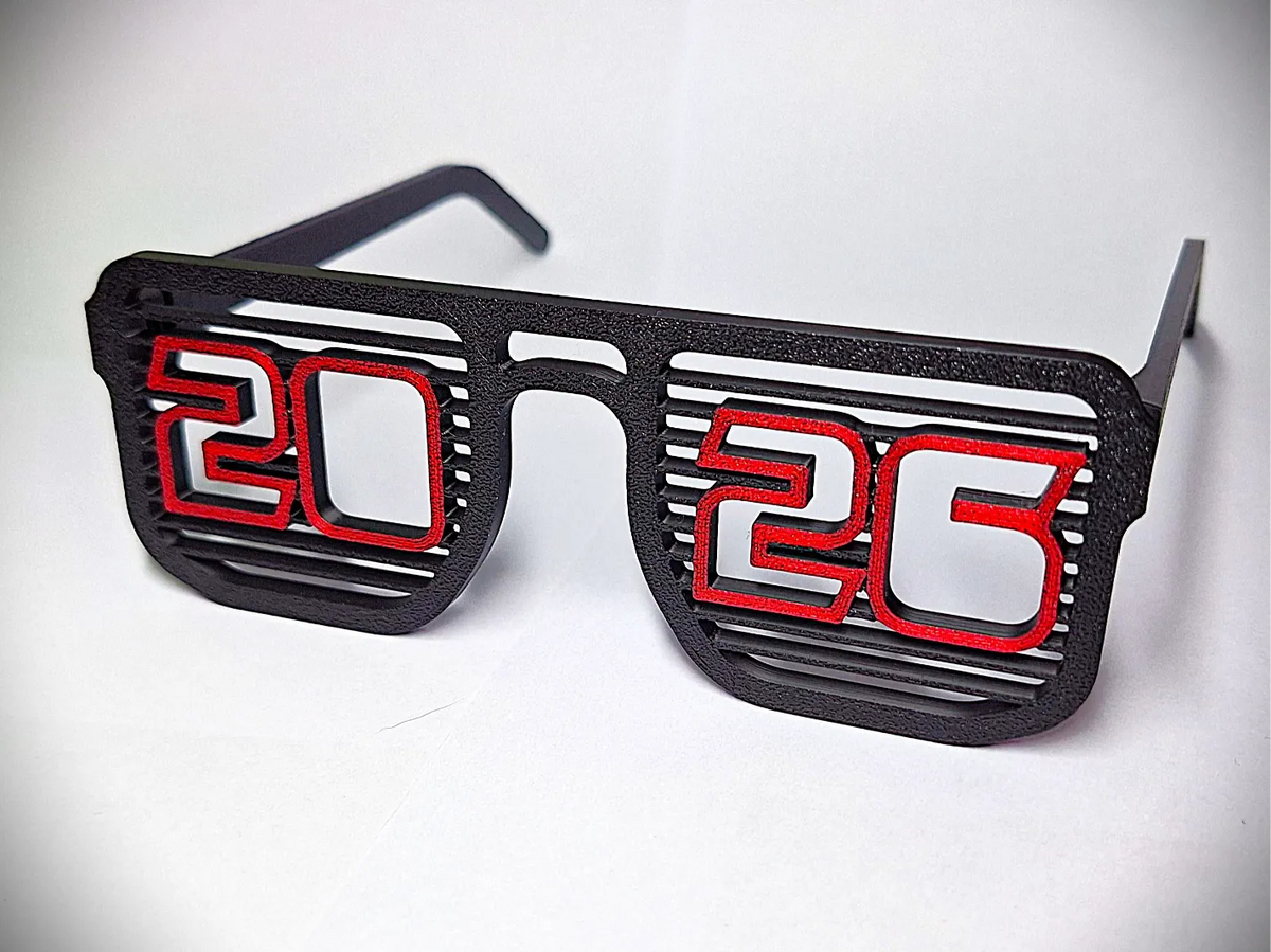 Lunettes de Nouvelle Année 2026 - Style Rétro (pliables) - Fêtes Print