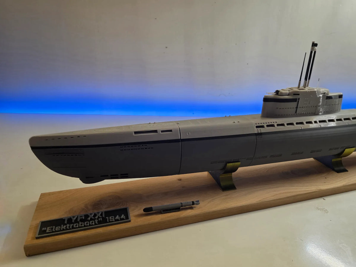 Modèle de sous-marin allemand U-Boat Type XXI Seconde Guerre mondiale 1:72 - Maquette Print