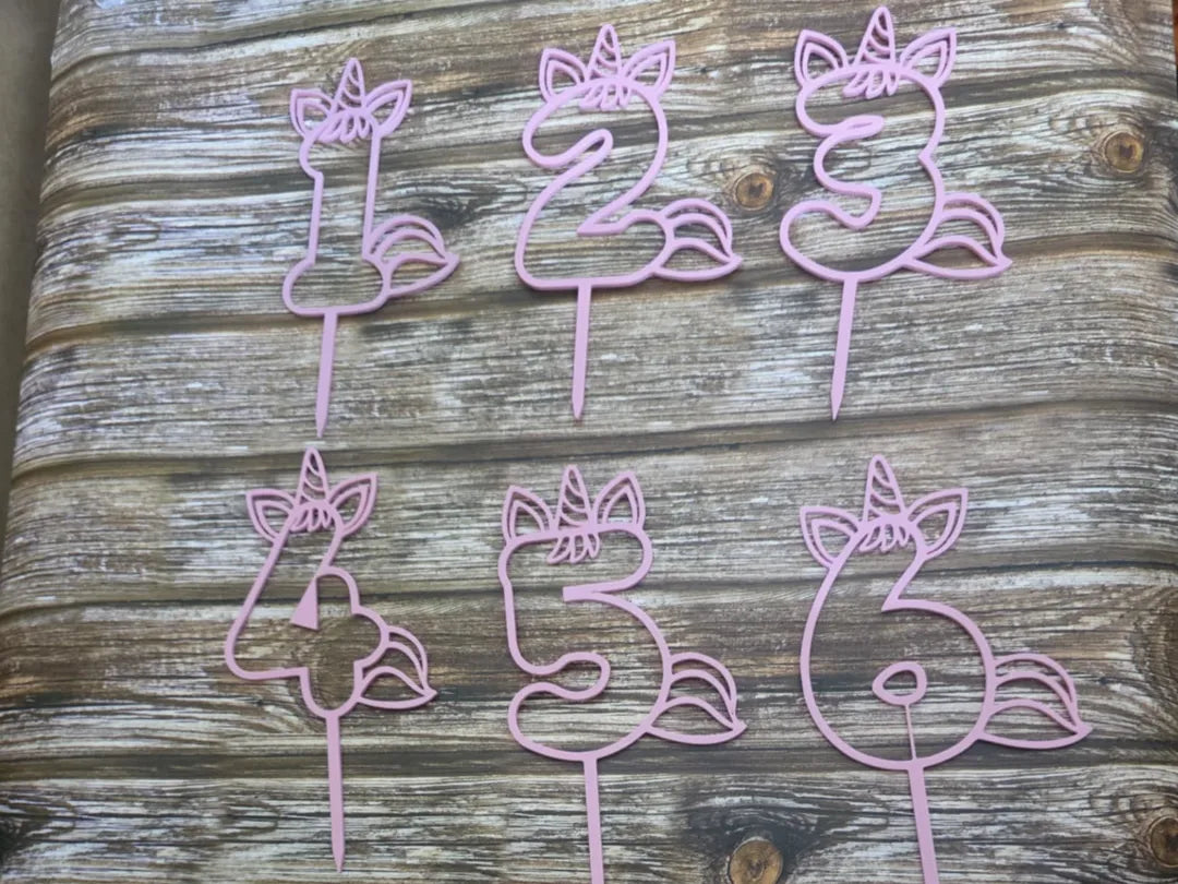 1 - 9 Décorations de gâteau Licorne - Fêtes Print