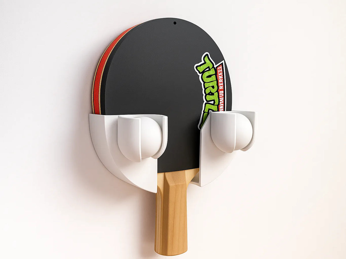 Support mural de Ping-pong et conteneurs à balles - Sport Print