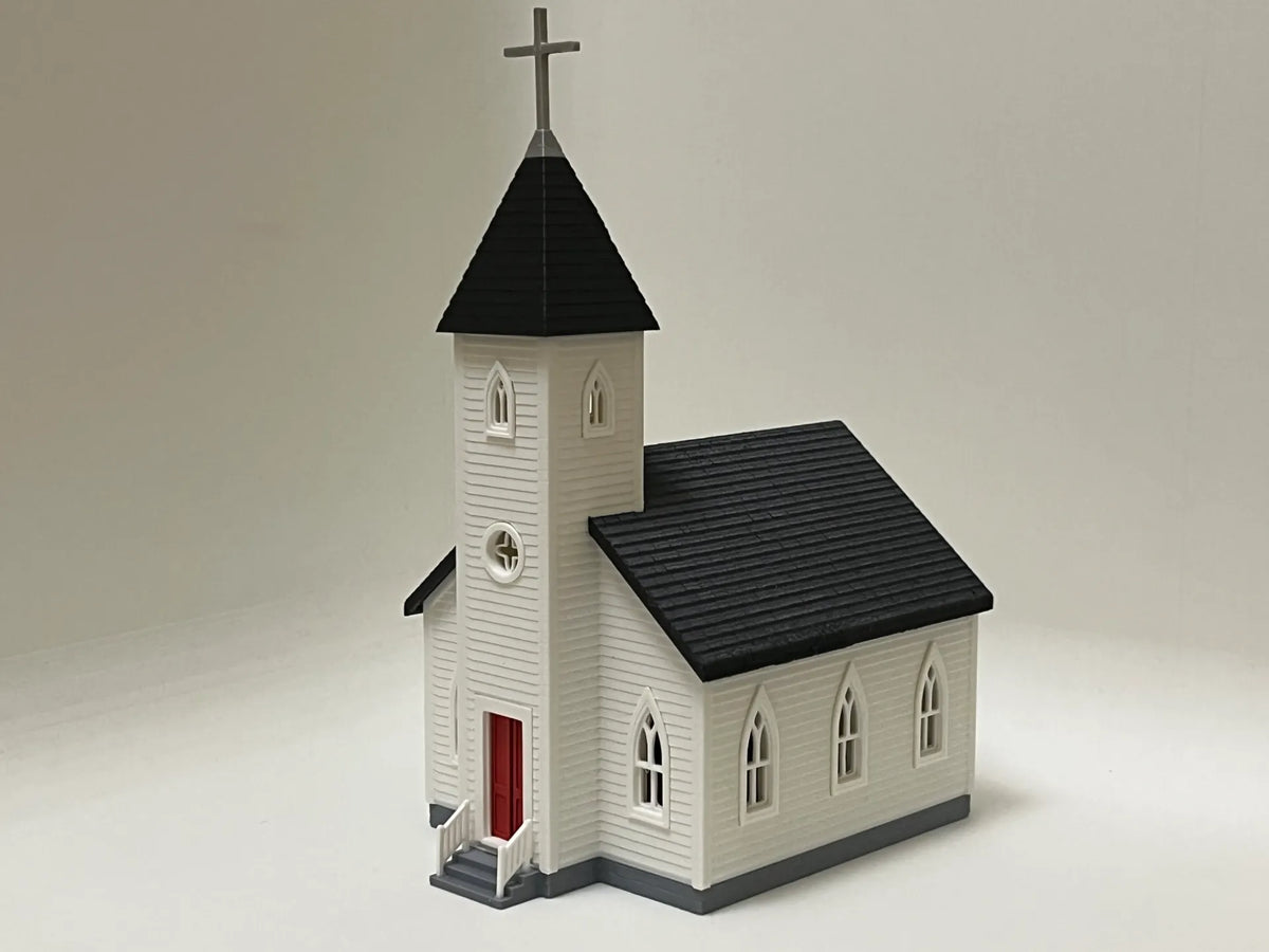 Église de campagne - Échelle HO et N - Maquette Print