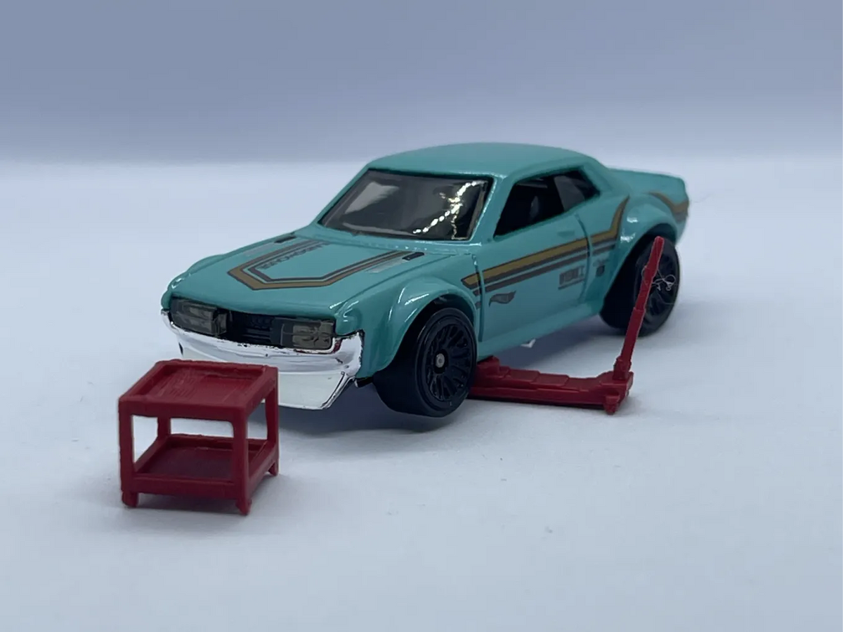 Cric de voiture, chariot d'atelier, baril d'huile diecast 1/64 - Auto Print