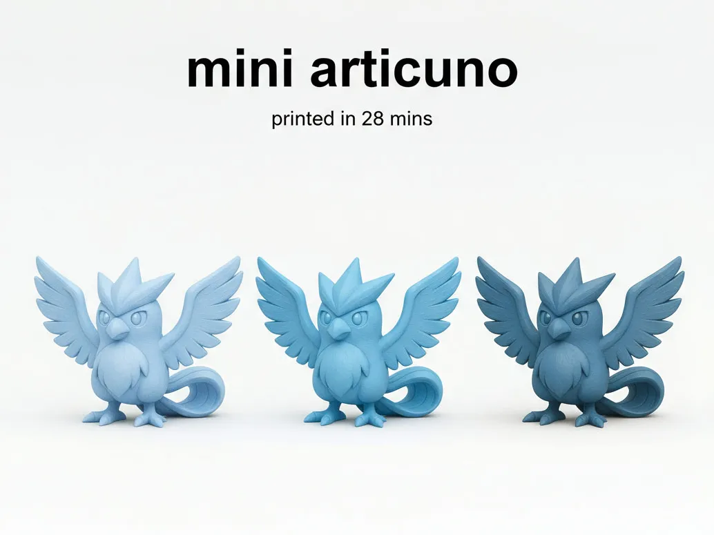 Mini Articuno – Figurine inspirée d'oiseau de glace légendaire - Figurine Print