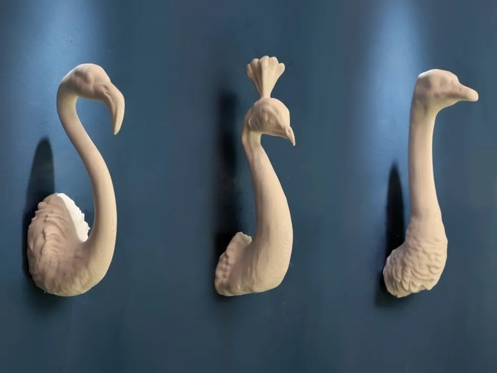Oiseaux muraux 3D : Flamant Paon Autruche - Maison Print
