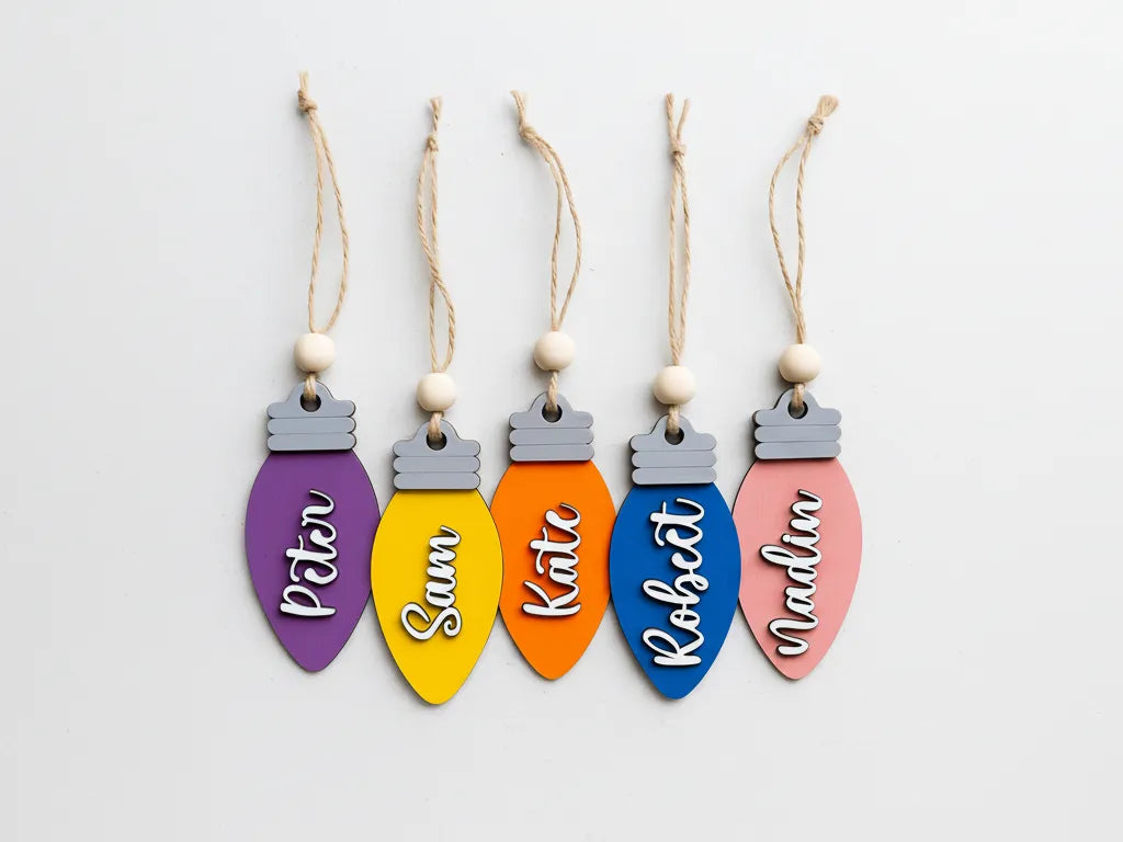Décoration d'ampoule de Noël personnalisable - Porte-clés - Cadeau Print