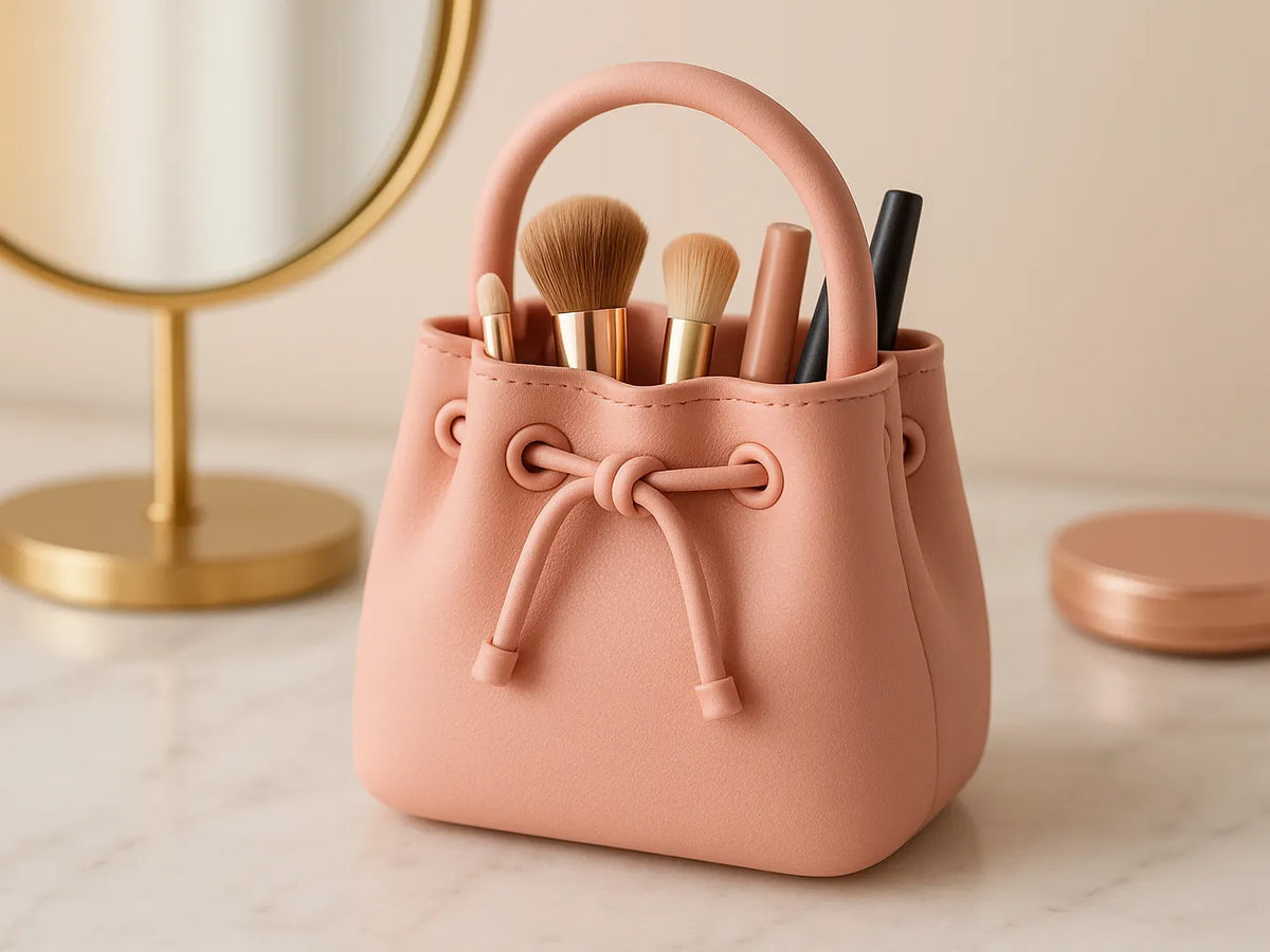 Organisateur sculptural de pinceaux de maquillage à cordon - Beauté Print