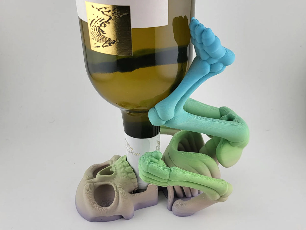 Porte-bouteille de vin squelette – Décoration de table tête de mort - Fêtes Print