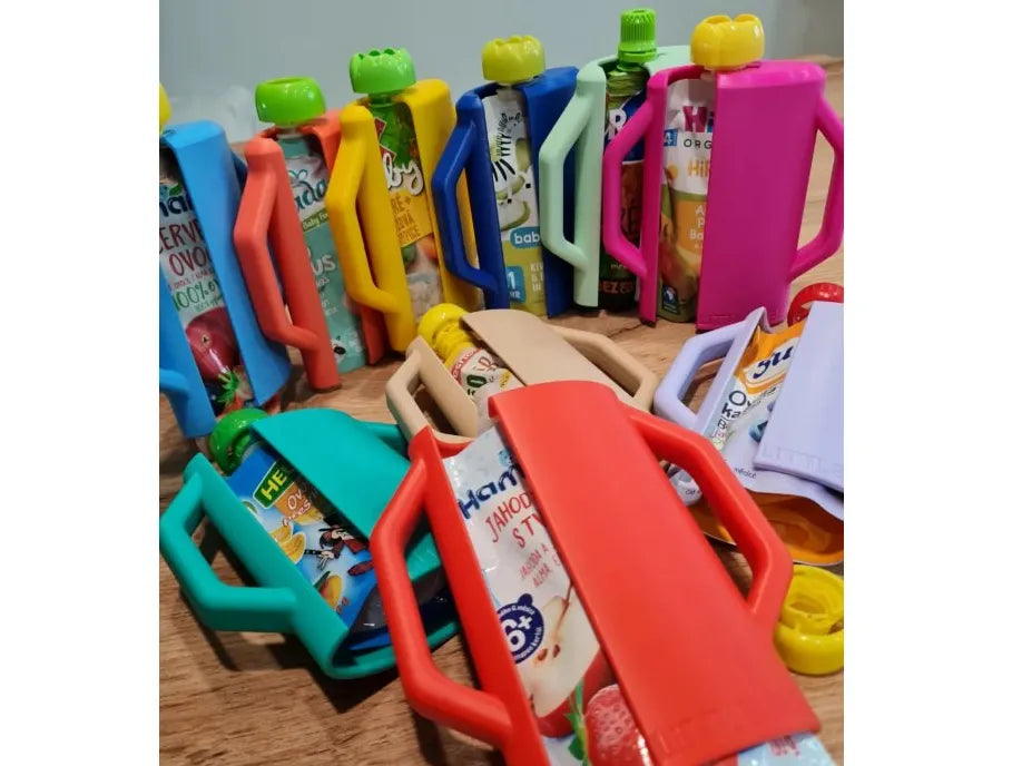 Support pour sachets de nourriture pour bébé – Poignée facile à saisir - Bébé Print