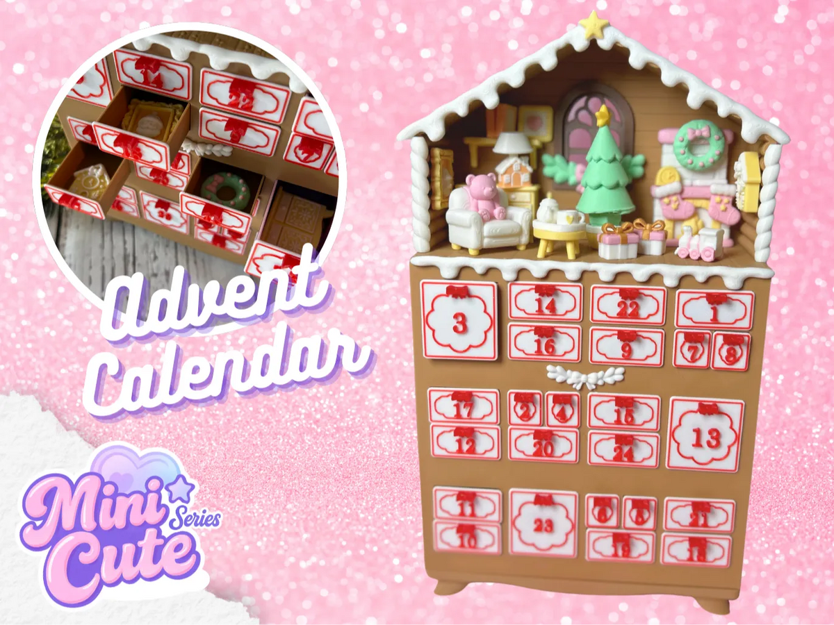 Mini Cute Calendrier de l'Avent – Base, Tiroirs & Chalet - Fêtes Print