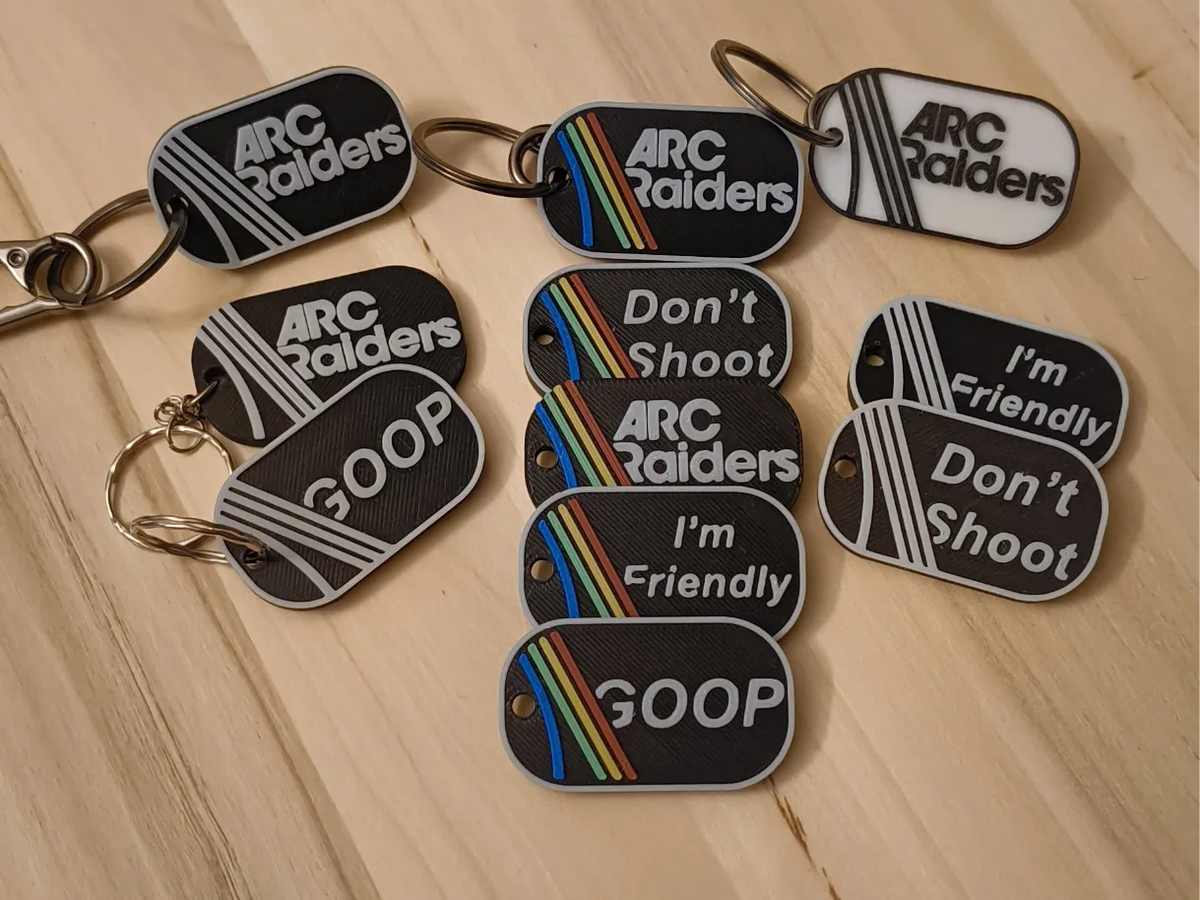 ARC Raiders Porte-clés plaques militaires (12 pièces) - Pet Print