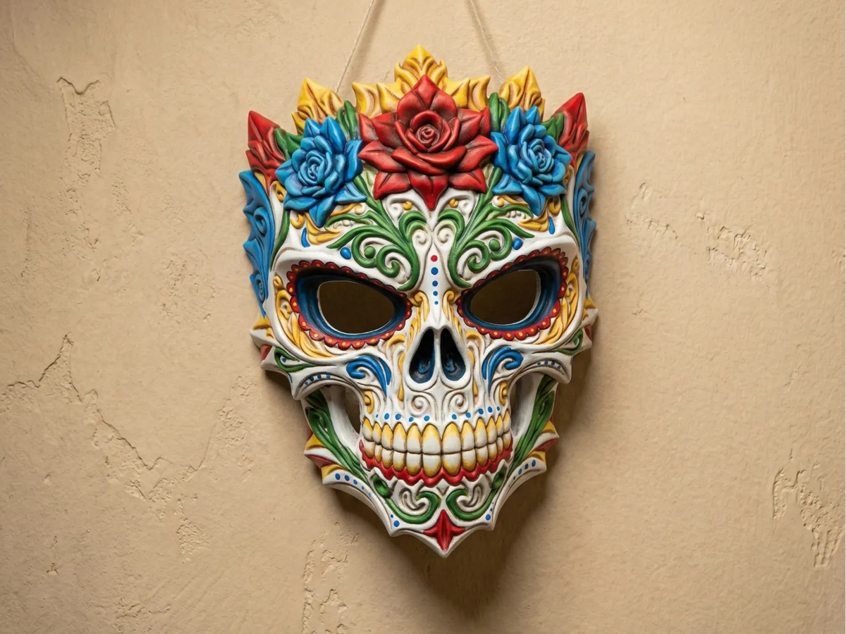 Le Masque Crâne Calavera Couronné - Cosplay Print
