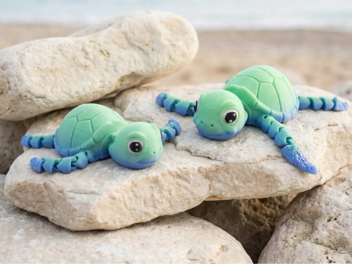 Mignonne Tortue Articulée Flexi - Figurine Print