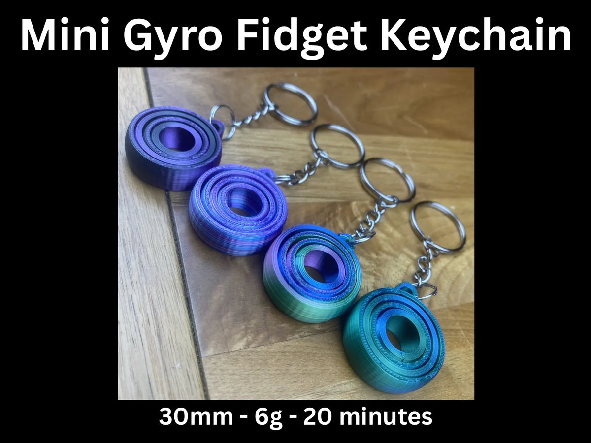 Mini Gyro Fidget Porte-clés Jouet 4 Anneaux - Bijoux Print