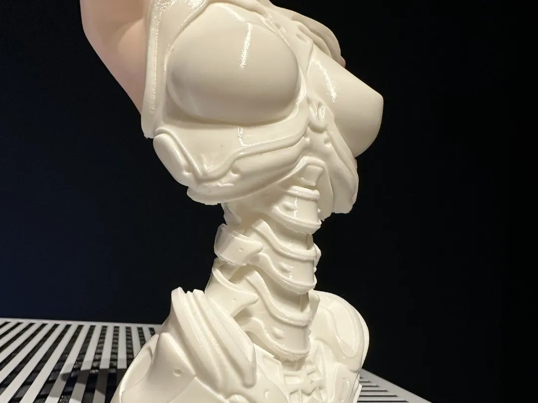 Buste de cyborg blanc brillant - Figurine Print
