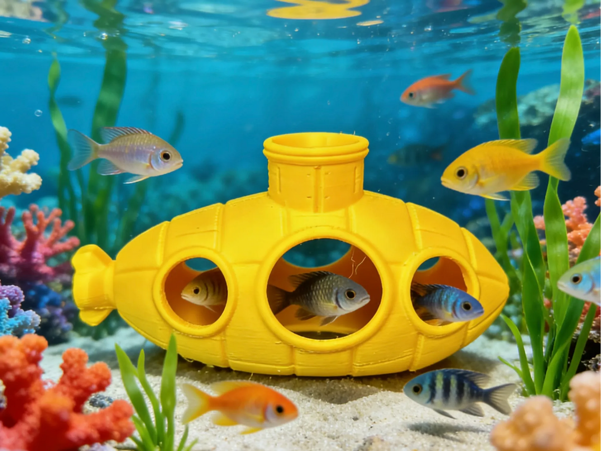 Décoration d'aquarium : abri de sous-marin pour aménagement paysager - Pet Print