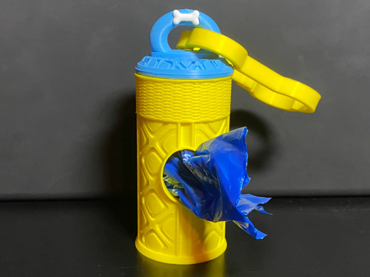 Support de sac à déjections canines avec clip de laisse en forme d'os - Pet Print