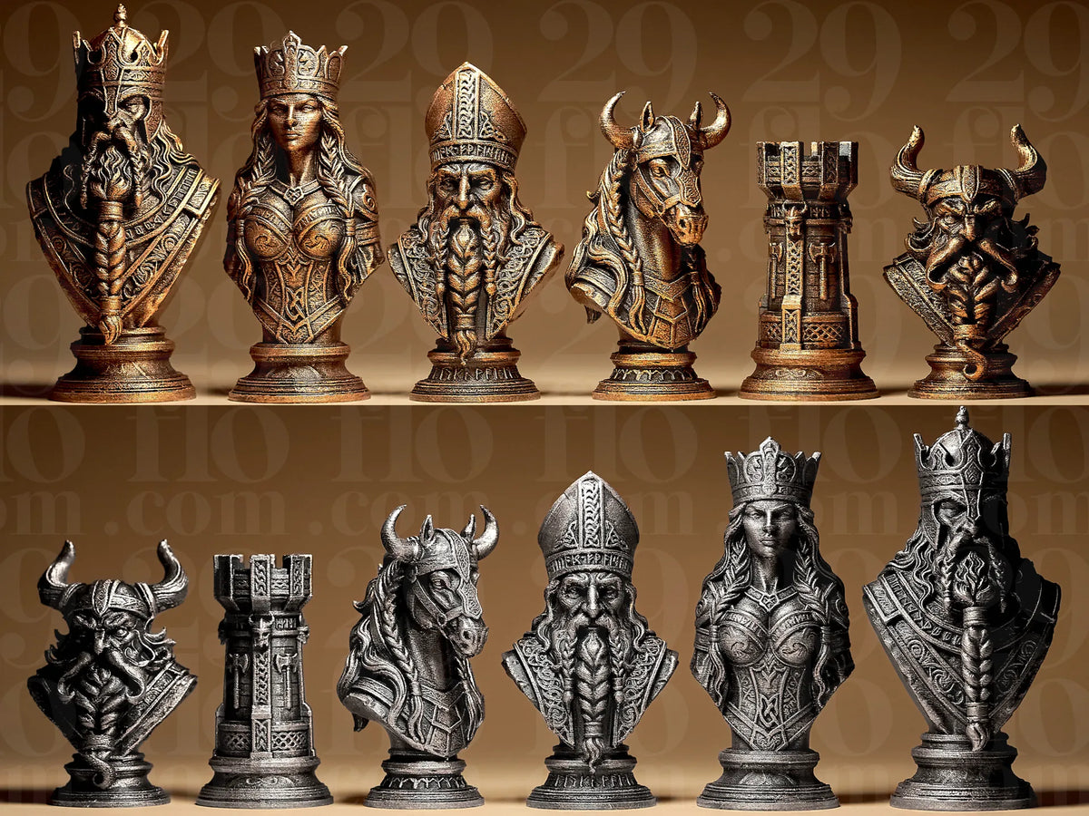 Jeu d'échecs stylisé Nordique/Viking - Jeux Print
