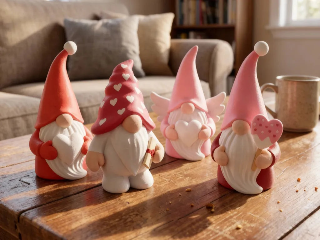 Ensemble de Gnomes Romantiques - couple mignon pour la décoration - Fêtes Print