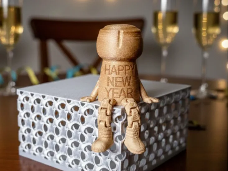 Bouchon de bouteille de vin articulé Joyeux Nouvel - Fêtes Print