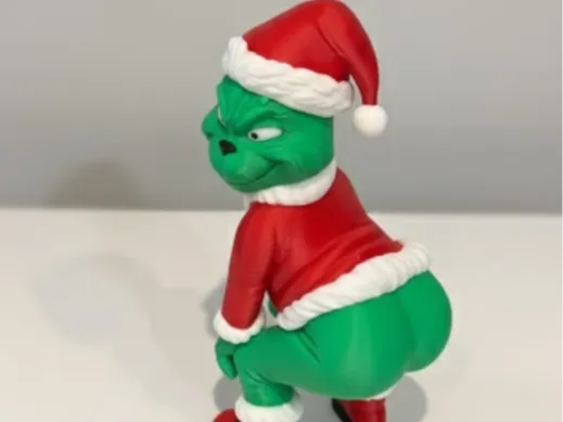 Figurine de Noël Grinch Twerking à gros ventre et fesses - Figurine Print