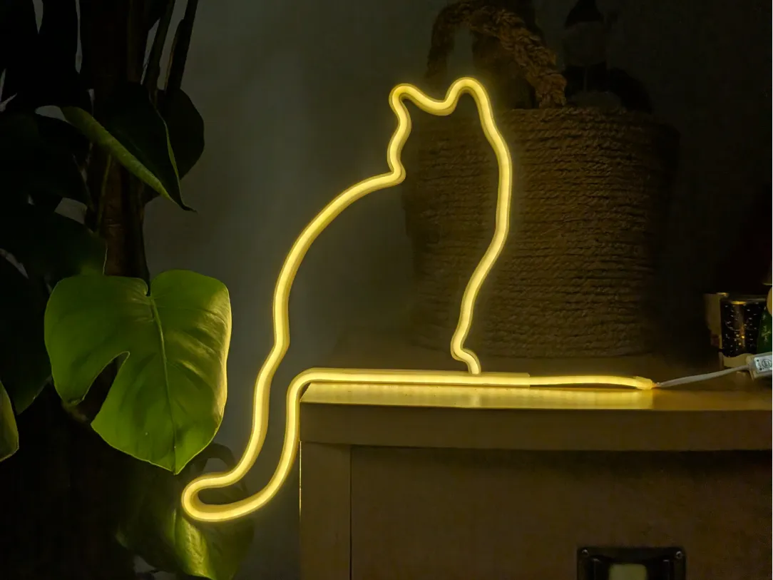 Chat - Néon LED - Lumière Print