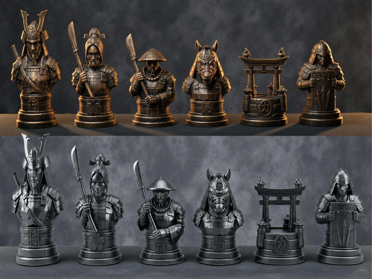 Jeu d'échecs décoratif Samouraï - Jeux Print