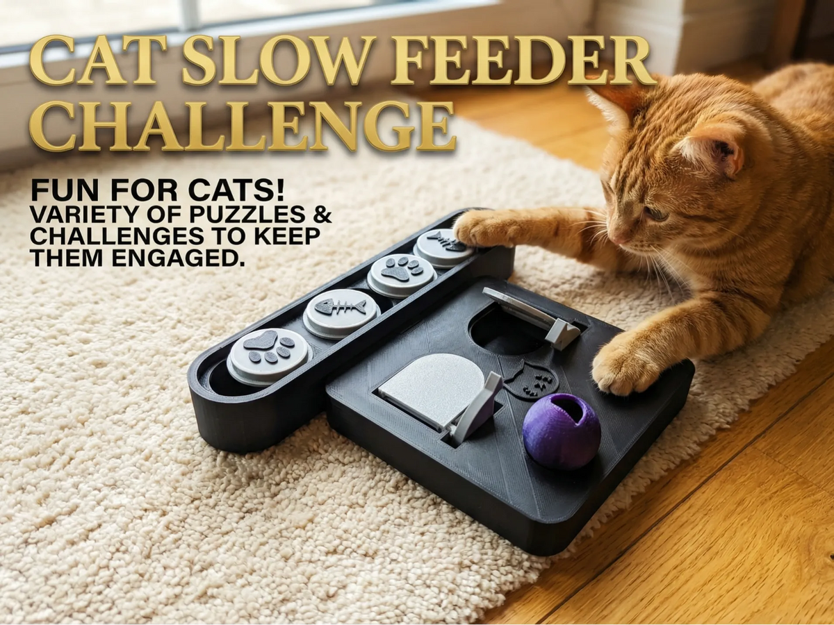Jouet distributeur lent pour chat avec plusieurs défis - Pet Print