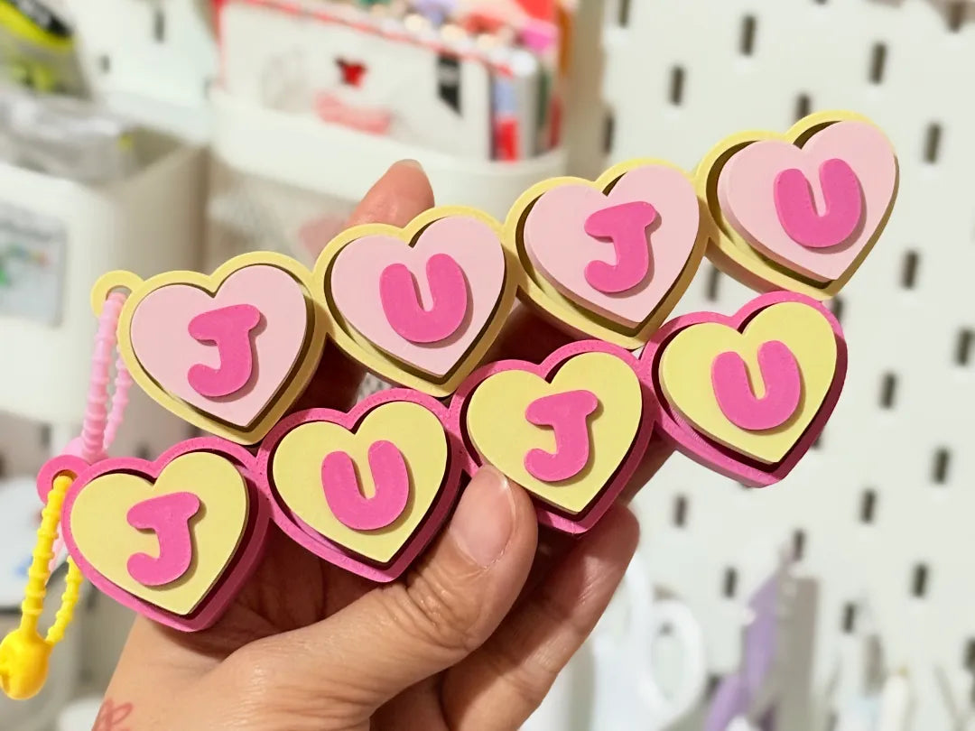 Clicker Cœur-Porte-clés Fidget Prénom Personnalisé - Cadeau Print