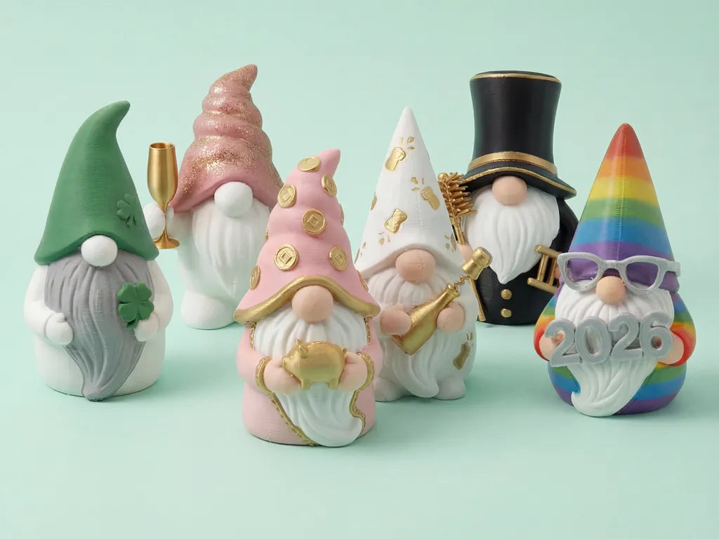 Figurines décoratives de gnomes du Nouvel An et de la Saint-Sylvestre - Fêtes Print