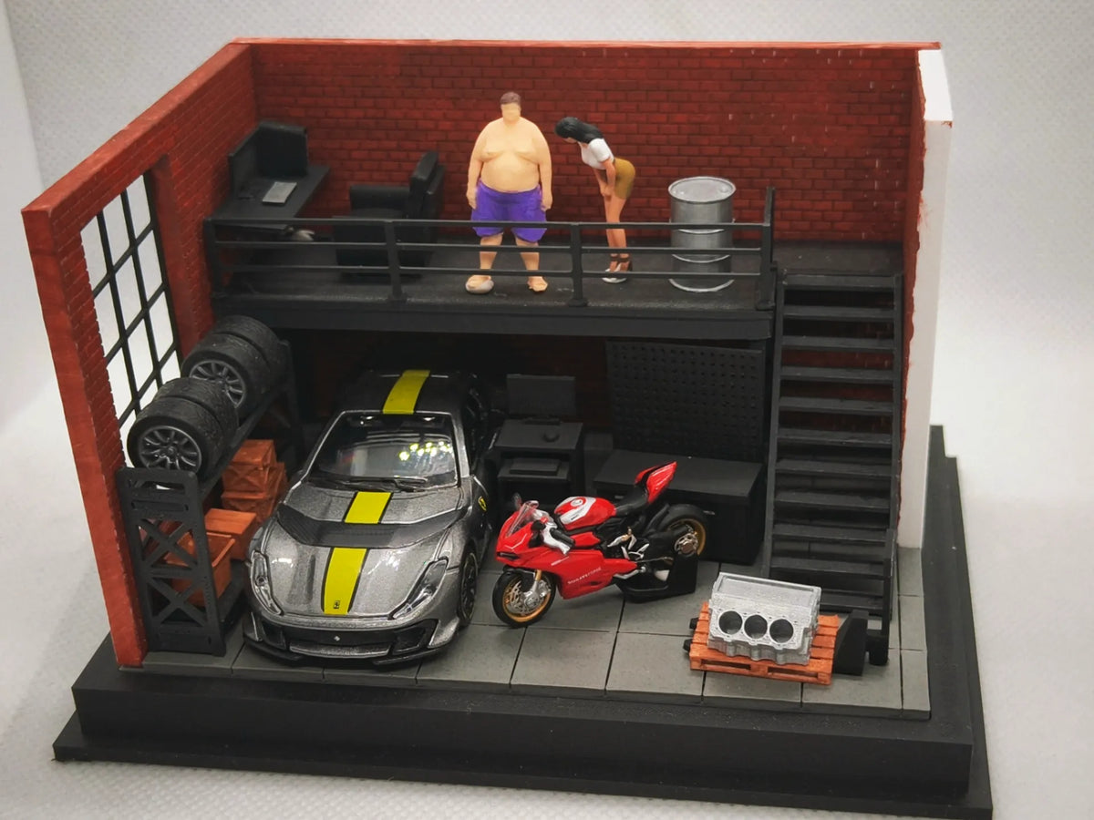 Scène miniature 1/64 - garage - modèle complémentaire - Maquette Print