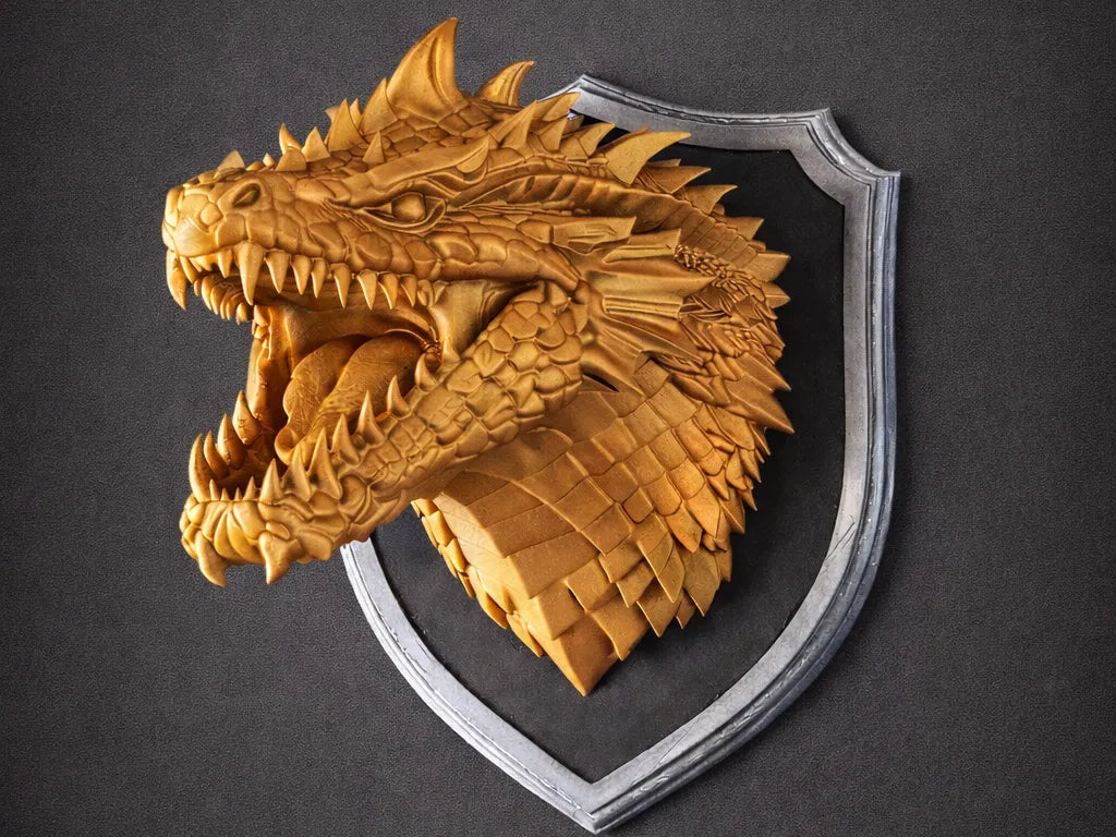 Tête de Dragon Murale – Décoration Trophée Fantaisie - Art Print