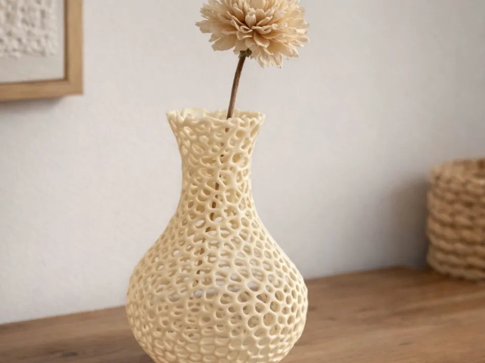 Vase Voronoï Japandi « Vase en dentelle organique » - Art Print