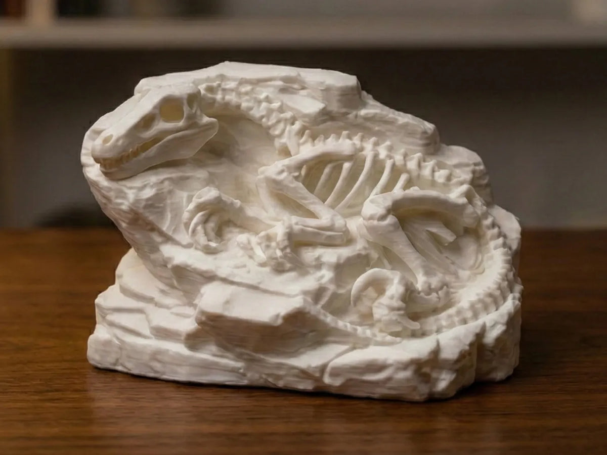 Le Chasseur Exhumé : Bloc de Fossile de Vélociraptor - Maquette Print