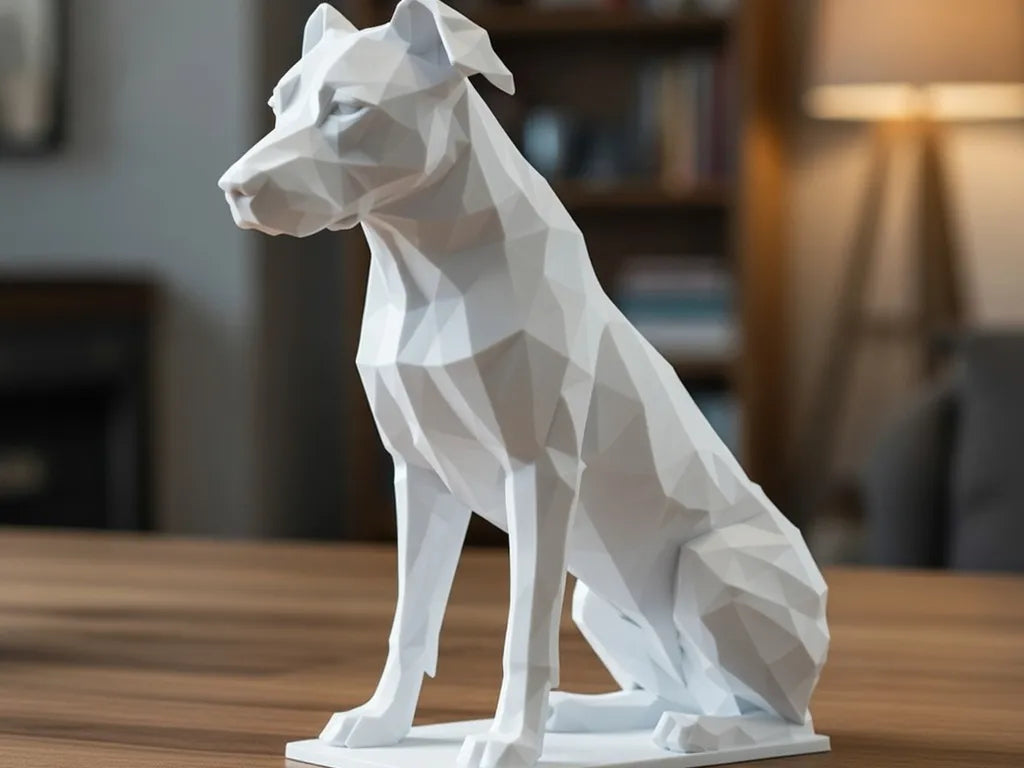 Sculpture de chien géométrique ultra low poly - Art Print