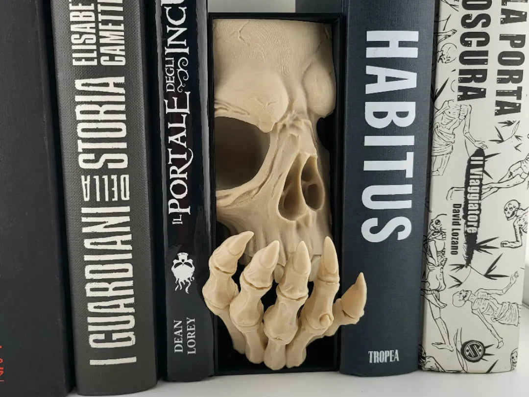 Main de squelette rampante Coin livre booknook - Maquette Print