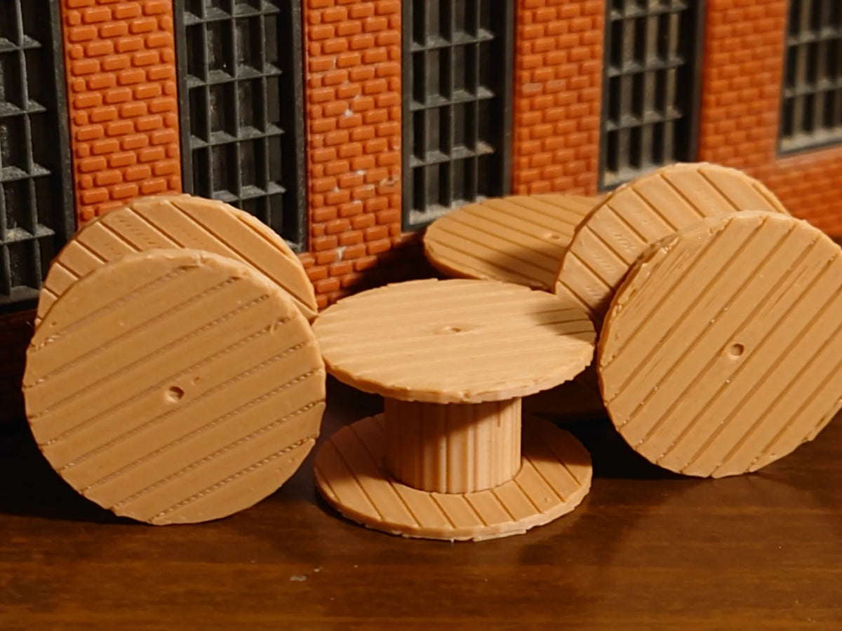 Bobine de câble en bois à l'échelle HO 1:87 - Maquette Print